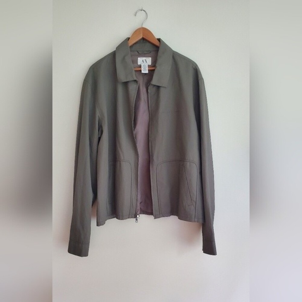 Armani Exchange  vintage army green light zip up men's jacket size XL